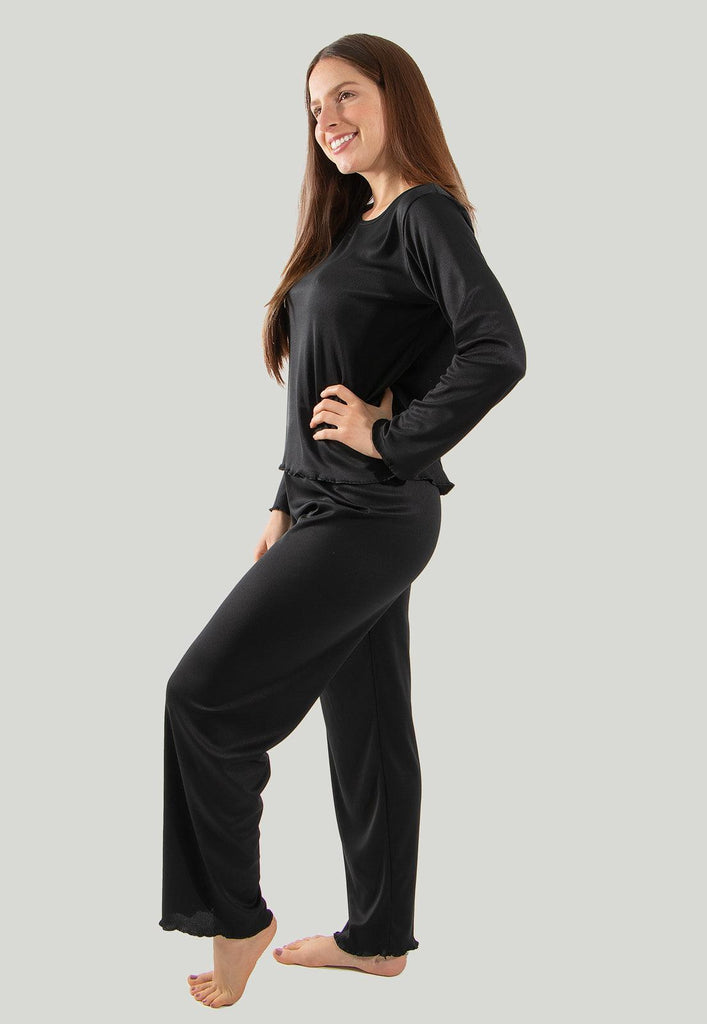 Pijama Longo Feminino Ribana Canelado - Diluxo