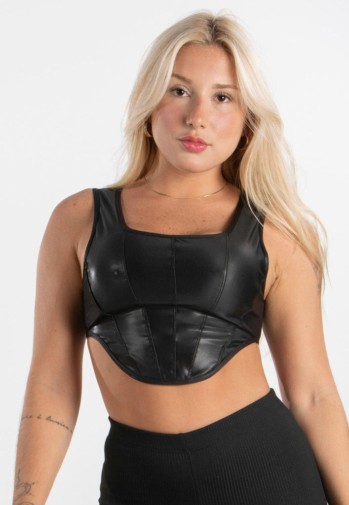 Cropped Corset Diluxo Brilhoso Blogueira Moda - Diluxo