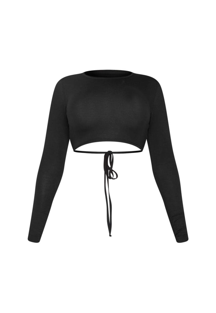 Cropped Maitê Manga Longa Decote nas Costas Ribana - Diluxo